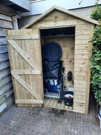 Tuinkast Drenthe 130 x 80 x 180/214cm incl. dakleer