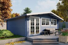 Blokhut Helle zilvergrijs