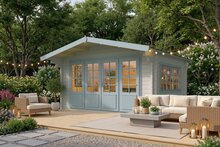 Blokhut Blackpool zilvergrijs