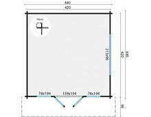 Blokhut Derby maatvoering