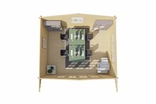 Blokhut Newcastle bovenaanzicht