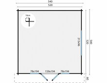 Tuinhuis Southampton maatvoering