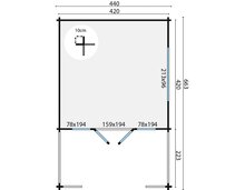 Blokhut Ipswich maatvoering