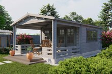 Blokhut Leeds zilvergrijs