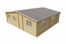 Gartenhaus Azores 941 x 848 x 317 cm &ndash; Fertighaus aus Holz &ndash; Luxus-Blockhaus