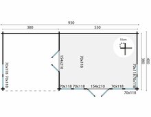 Blokhut Big Ben maatvoering