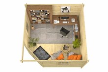 Blokhut Lotte bovenaanzicht