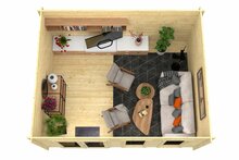 Blokhut Annabel bovenaanzicht