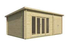 Blokhut Meg vooraanzicht