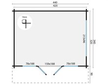 Blokhut Blackpool maatvoering