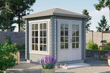 Gartenhaus Nora 354 x 316 cm - Sechseckige Gartenlaube