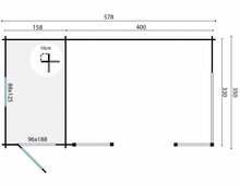 Gartenhaus Selma 578 x 350 x 279 cm mit Seitendach