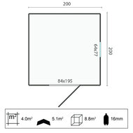 Ger&auml;tehaus / Gartenschrank Olaf 200 x 200 x 230 cm Druckimpr&auml;gniertes Holz