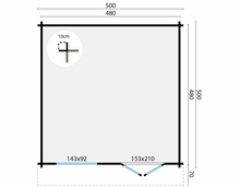 Blokhut Dingle maatvoering