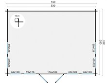Blokhut Clockhouse maatvoering