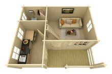 Blokhut Edelweiss bovenaanzicht