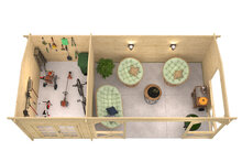 Blokhut Kukka bovenaanzicht