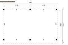 &Uuml;berdachung Zoutelande Red Class Wood 500 x 330 cm (Bausatz)