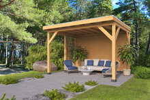 &Uuml;berdachung Zoutelande Red Class Wood 400 x 333 cm - DIY Flachdach