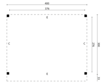 &Uuml;berdachung Zoutelande Red Class Wood 400 x 333 cm - DIY Flachdach