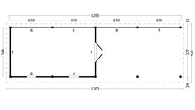 &Uuml;berdachung Oslo XL Typ 11 Douglas 1292 x 430 cm - Naturbelassene W&auml;nde inkl. EPDM