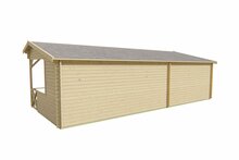 Gartenhaus Mokka 400 x 400 cm - 40 mm Fichte unbehandelt