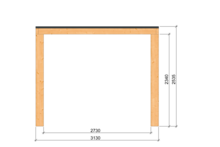 &Uuml;berdachung Renesse Red Class Wood 500 x 313 cm - DIY Flachdach