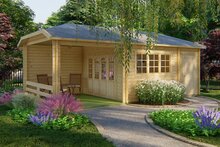 Gartenhaus Viveka mit Uberdachung 750 x 420 cm