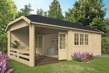 Gartenhaus Viveka mit Uberdachung 750 x 420 cm