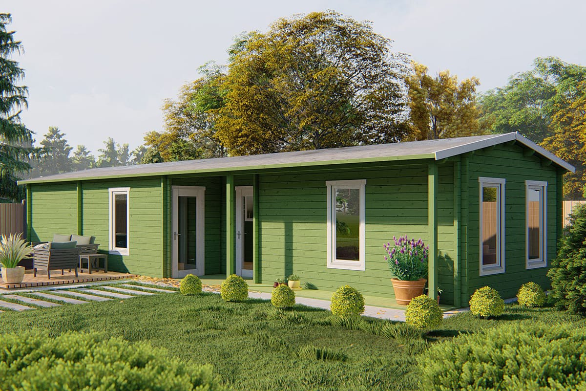 Blockhaus Slane 1400 x 490 x 287 cm – Fertighaus aus Holz – Luxus-Gartenhaus