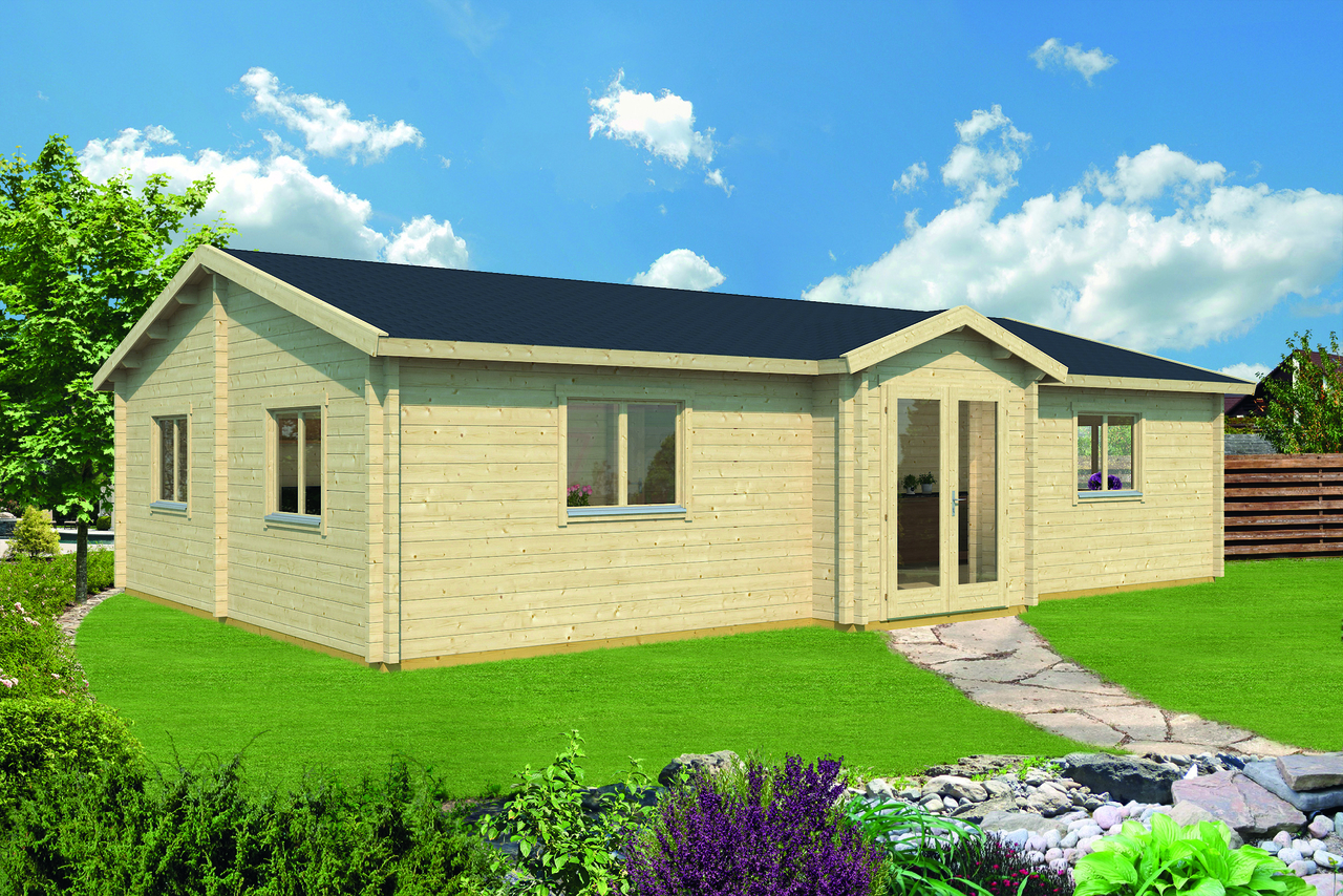 Blockhaus Skerries 1050 x 700 x 317 cm – Fertighaus aus Holz – Luxus-Gartenhaus