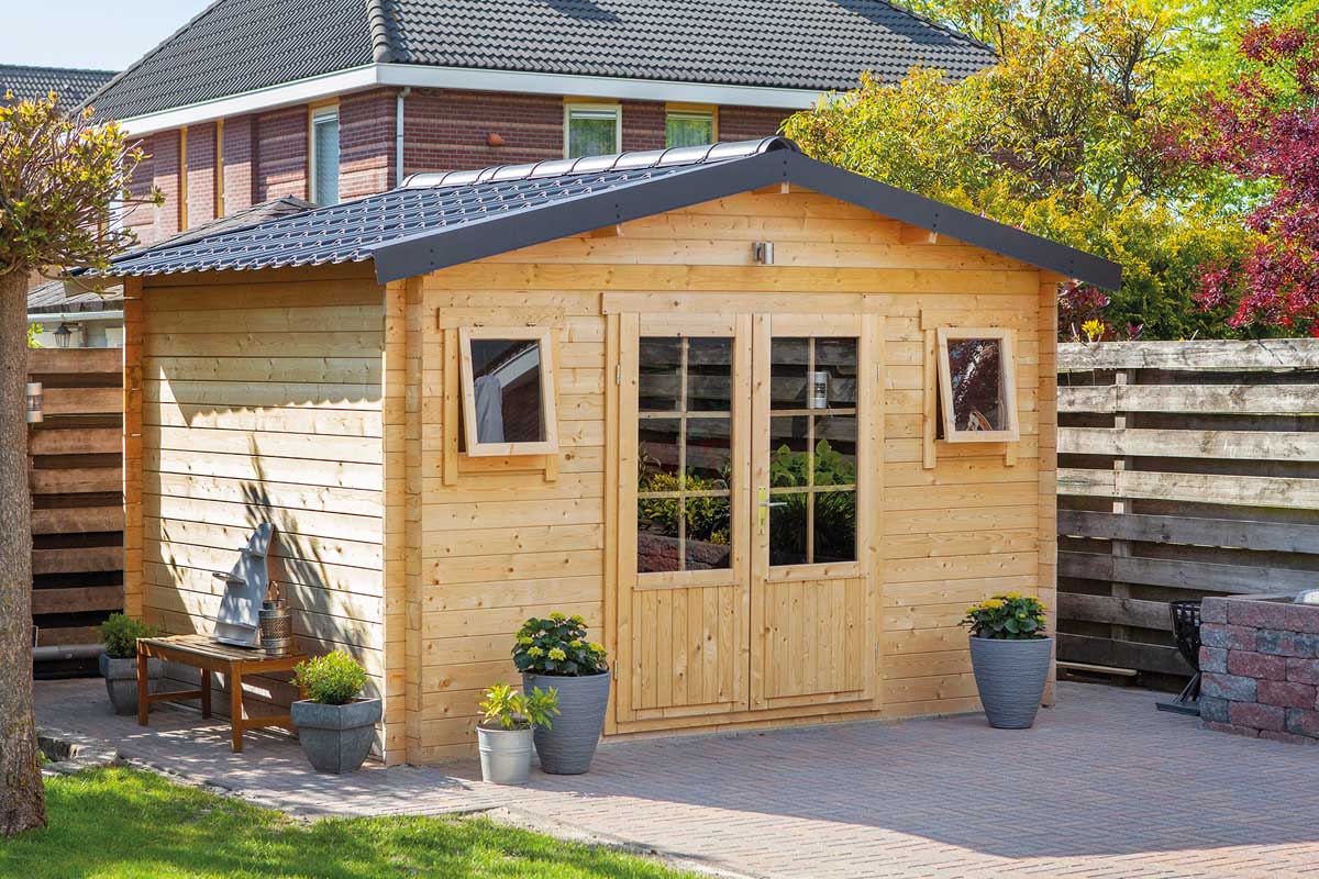 Blockhaus Juha 400 x 300 x 233 cm - Wandstarke 28 mm