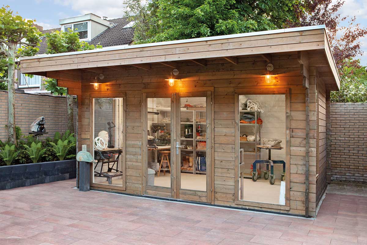 Blockhaus Yorick 500x380+120cm Tiny House aus Holz - Wandstarke 44 mm