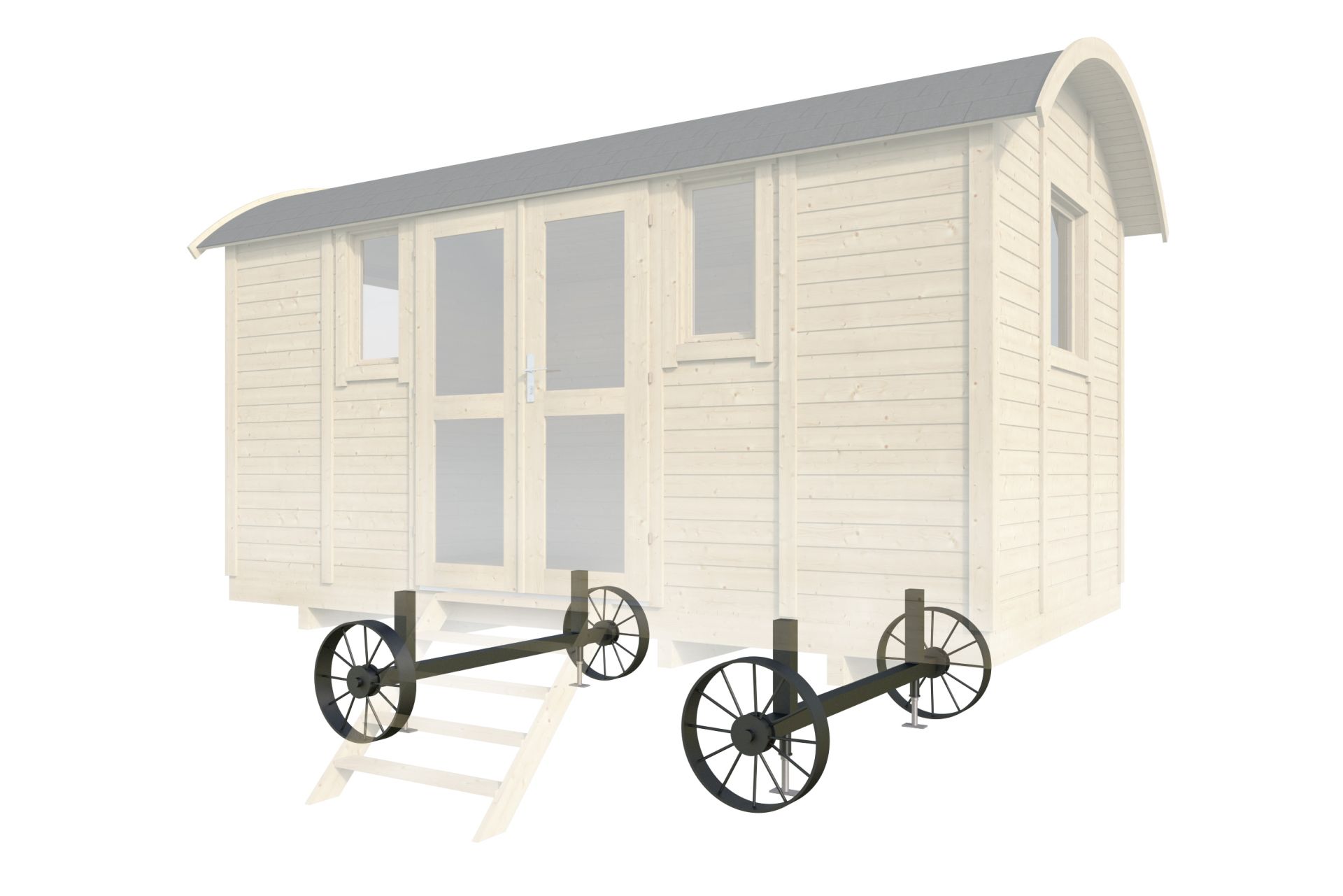 Radsatz 65 x 230 x 70 cm für Pipowagen (kompletter Satz, 4 Räder, 2 Achsen)