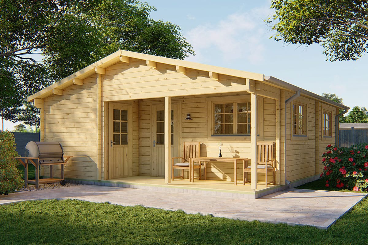 Gartenhaus Ardee 700 x 817 x 317 cm – Fertighaus aus Holz – Luxus-Blockhaus