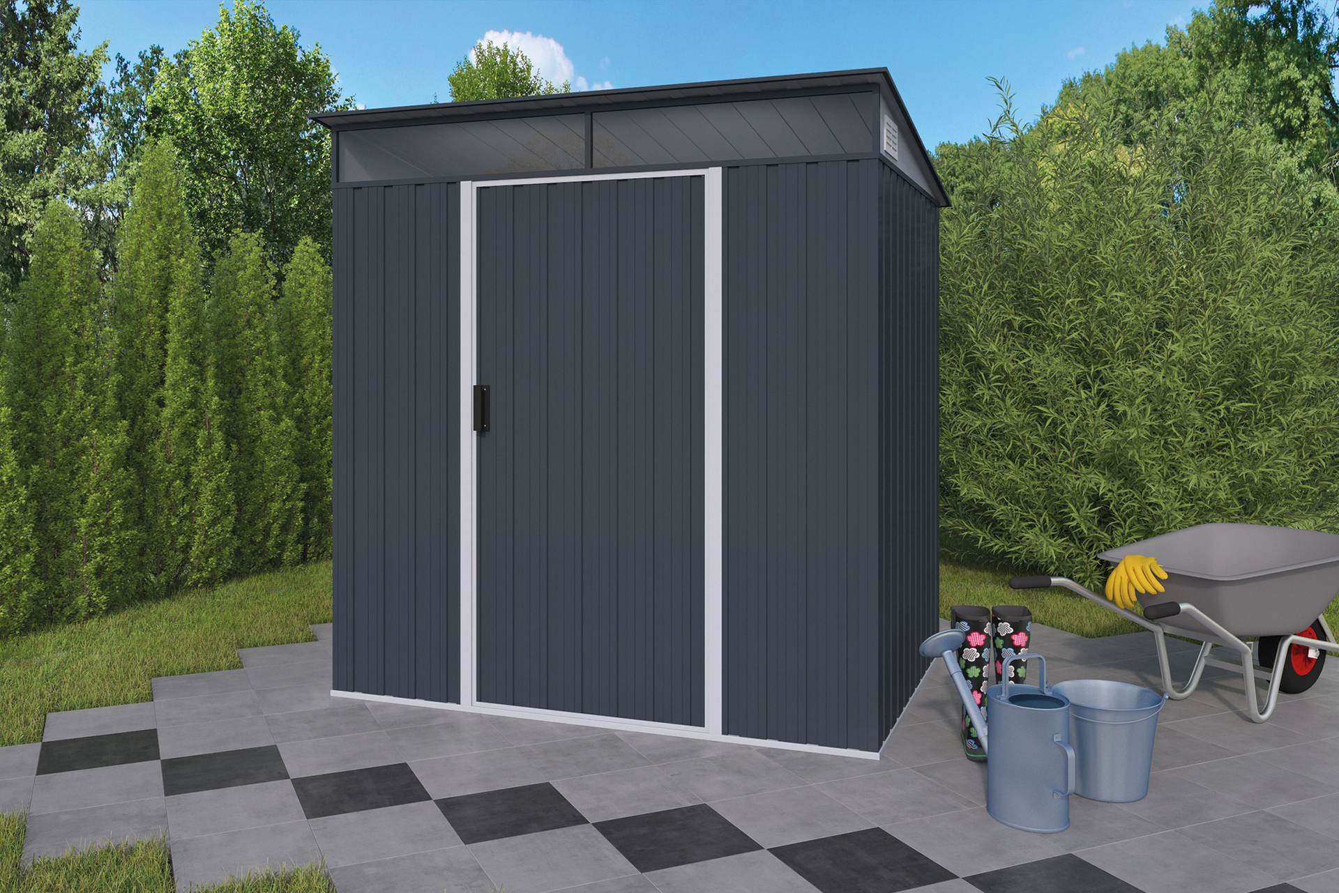 Metall-Gartenschrank Emerald - 192 x 132 x 199 cm