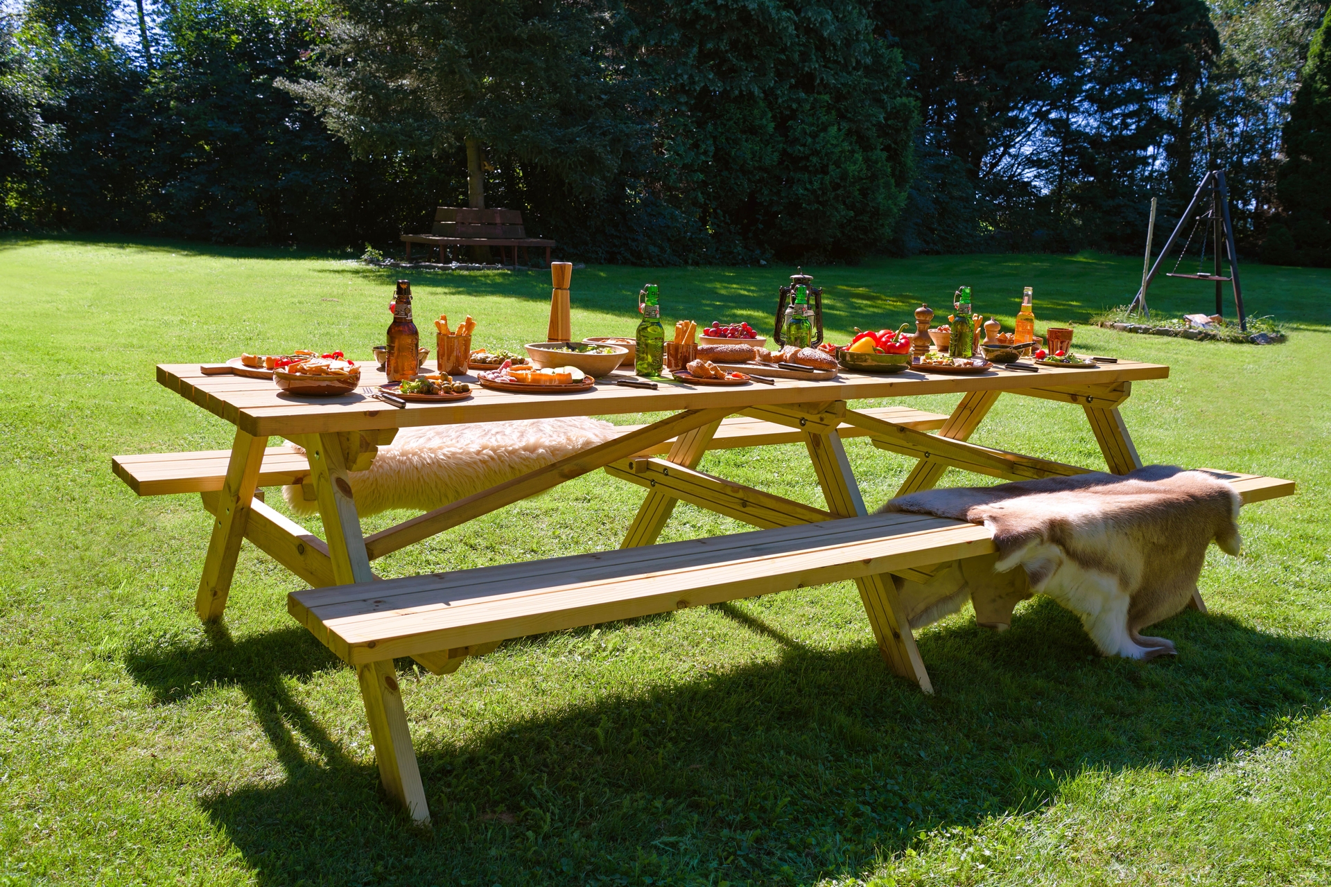 Picknicktisch Paris Impr&auml;gniertes Kiefernholz 300 x 154 x 74 cm (10-12 Personen)