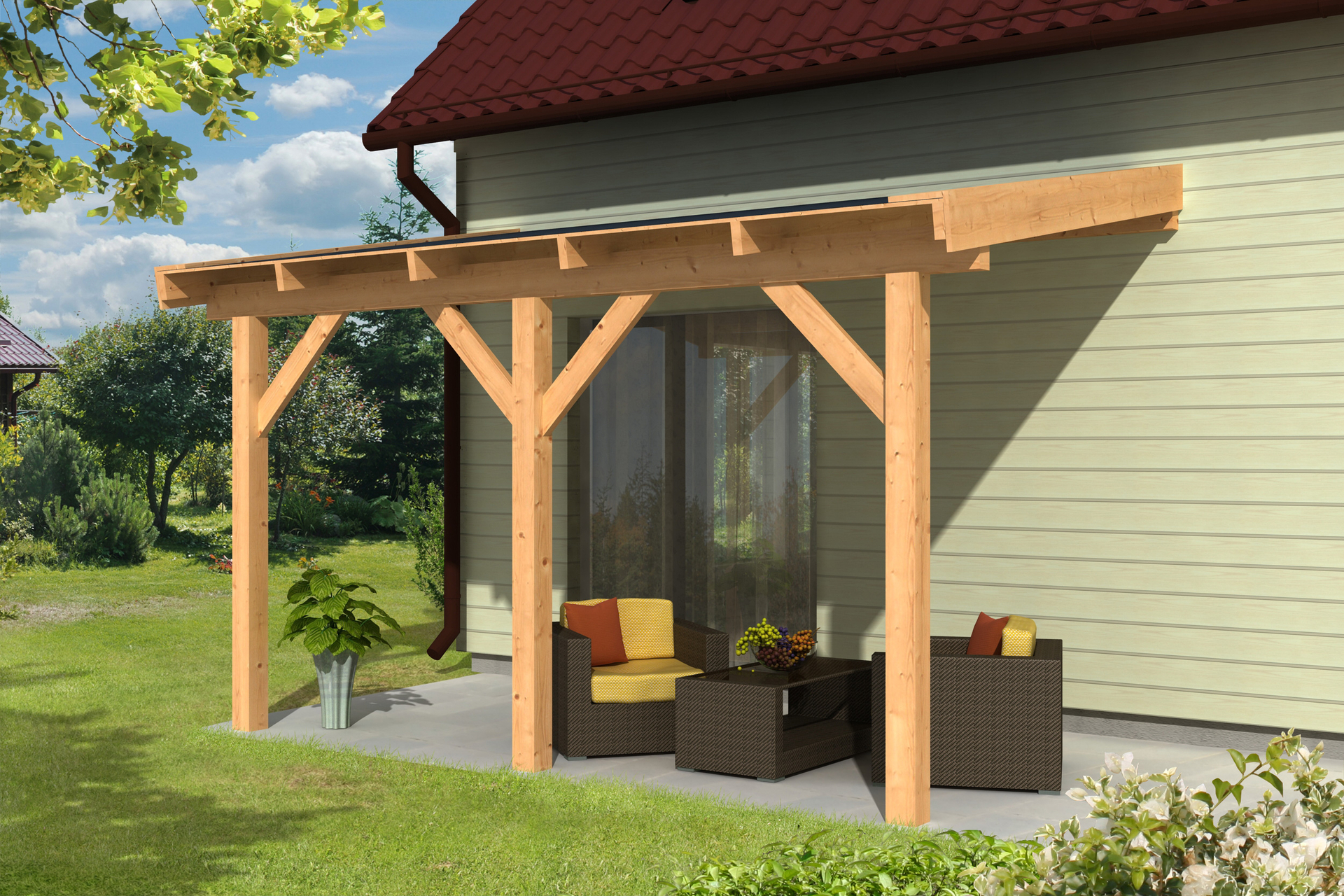 Veranda Douglas 500 x 400 cm - DIY Basispaket