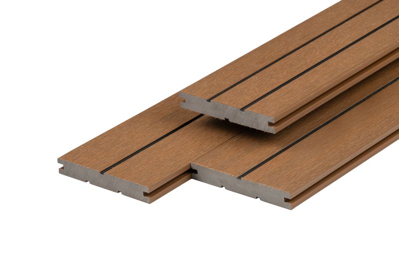 PuraDock massieve composiet vlonderplank teak 2,2 x 14,6 x 390 cm