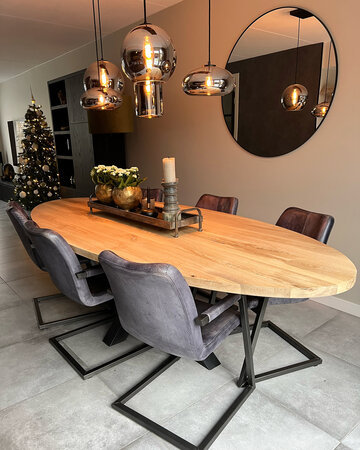 Eichentisch Verbier Oval 3D Matrix Bein - Ovaler Tisch 