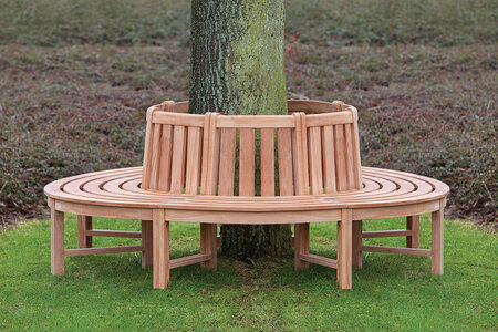 Baumbank aus Teakholz Ø 220 x 90 cm