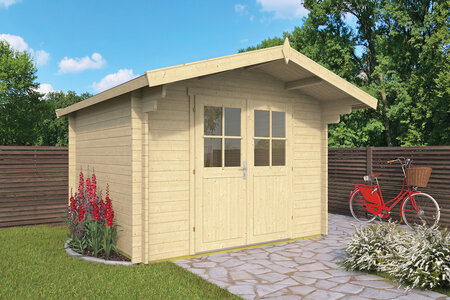 Gartenhaus Albacete 300 x 300 x 236 cm + Vordach 70 cm