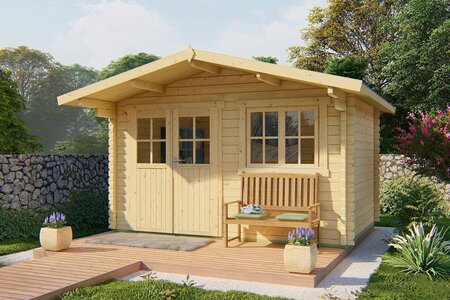 Gartenhaus Rorik 400x300 cm mit Vordach 90 cm