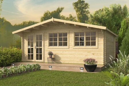 Gartenhaus Tova 595 x 500 cm mit Vordach 75 cm