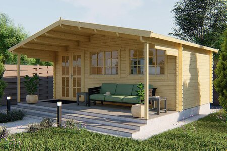 Gartenhaus Pinkus 595x300 cm + luifel 200 cm