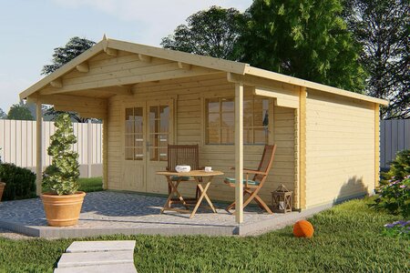 Gartenhaus Kristan 500x400 cm mit Vordach 200 cm