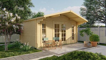 Gartenhaus Gustav 500 x 380 x 277 cm + Vordach 120 cm