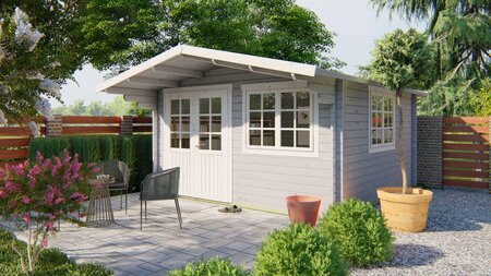 Gartenhaus Inge 420 x 420 x 247 cm + Vordach 120 cm
