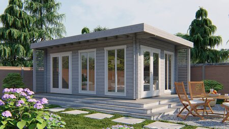 Gartenhaus Hildegard 570+80 x 380+80 x 250 cm