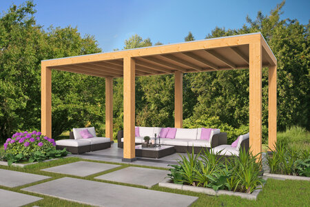 Überdachung Renesse Red Class Wood 600 x 313 cm (Bausatz)